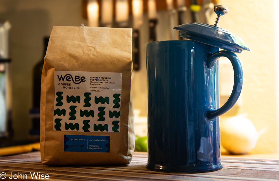 WeBe Coffee and a French Press in Depoe Bay, Oregon