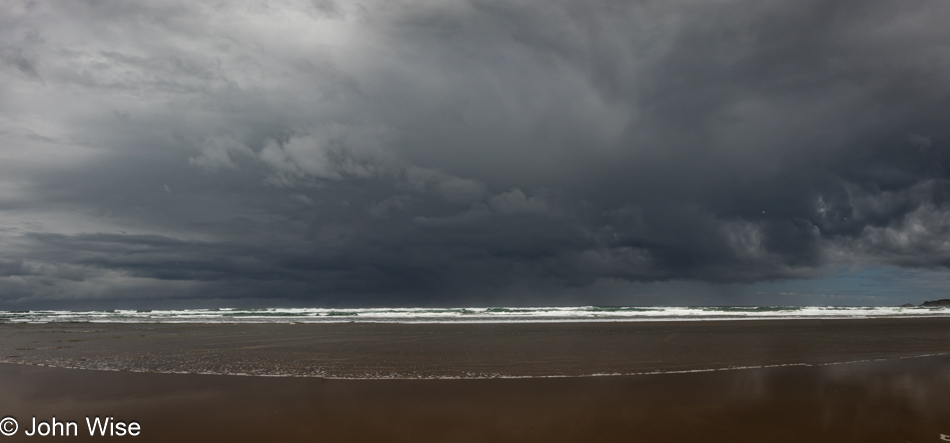 Approaching rain on Nye Beach in Newport, Oregon