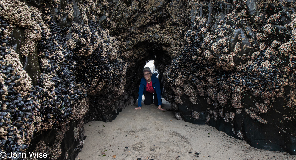 Caroline Wise at Roads End Beach during low tide in Lincoln City, Oregon