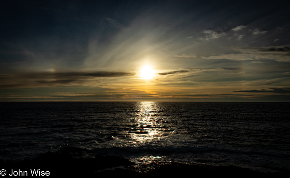 Sunset over Boiler Bay in Depoe Bay, Oregon