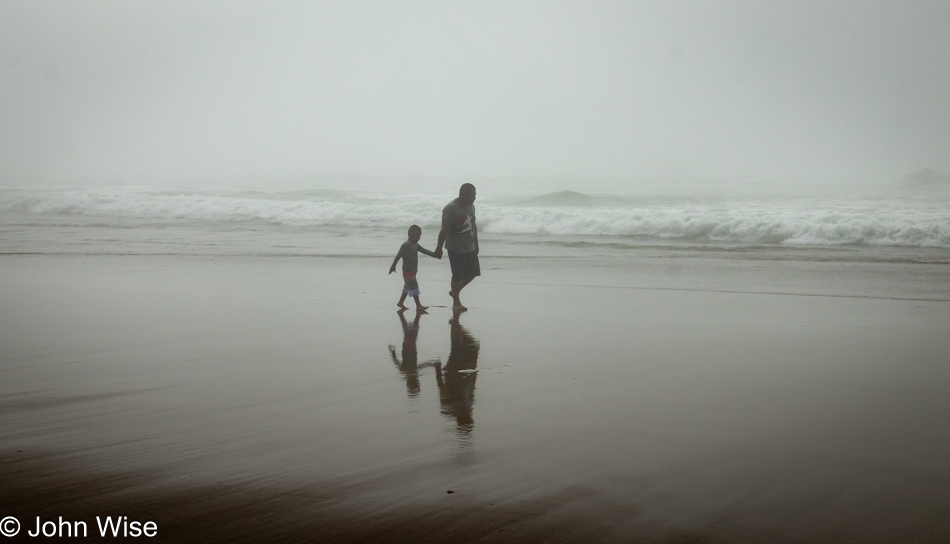 Foggy afternoon on Nelscott Beach in Lincoln City, Oregon