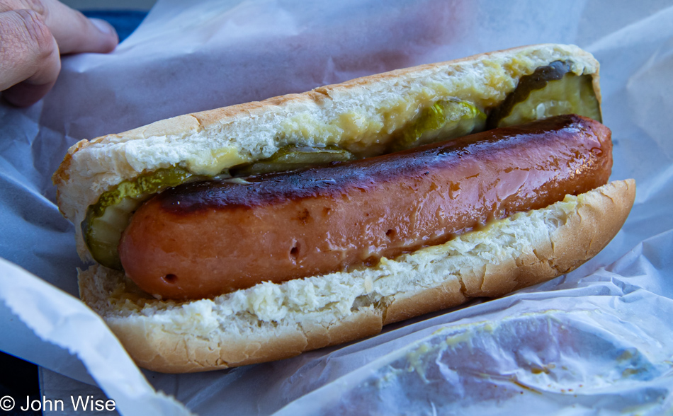 Hotdog from Langlois Market in Langlois, Oregon