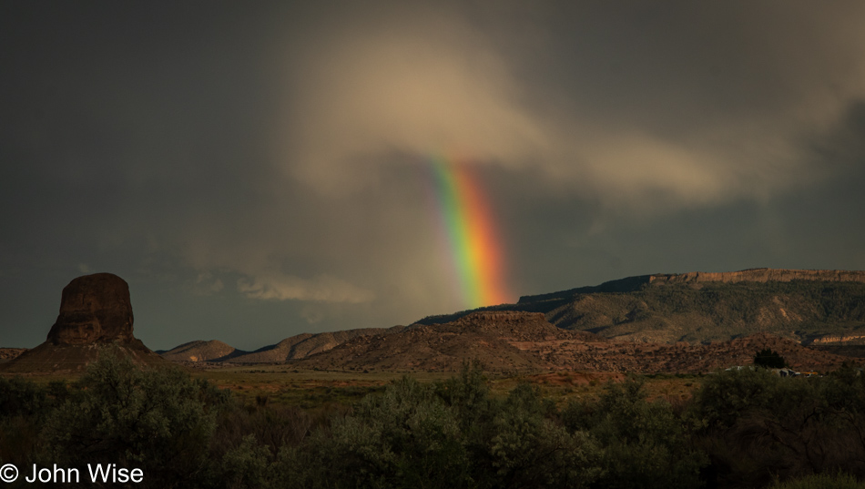 Rainbow in front of the Red Valley Trading Post, Arizona