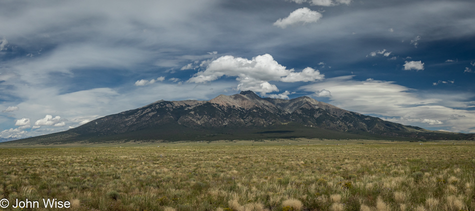 Blanca Peak near the Great Sand Dunes National Park from US Route 160 in Colorado