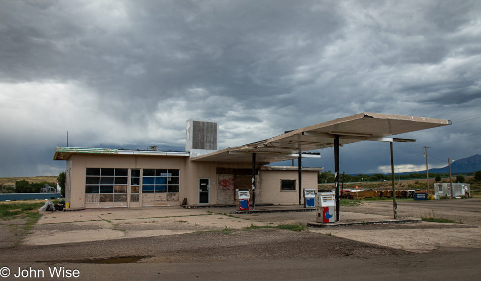 Defunct gas station on Route 10 near Walsenberg, Colorado