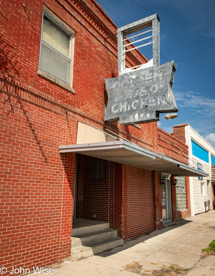 Golden Fried Chicken sign in Jensen, Nebraska