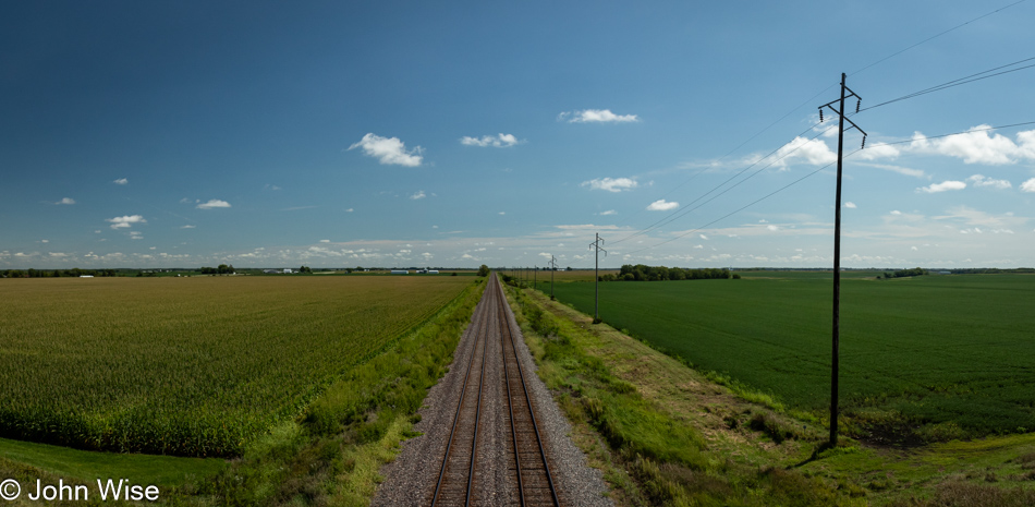 Train tracks on Iowa Route 16 near Ashland, Iowa