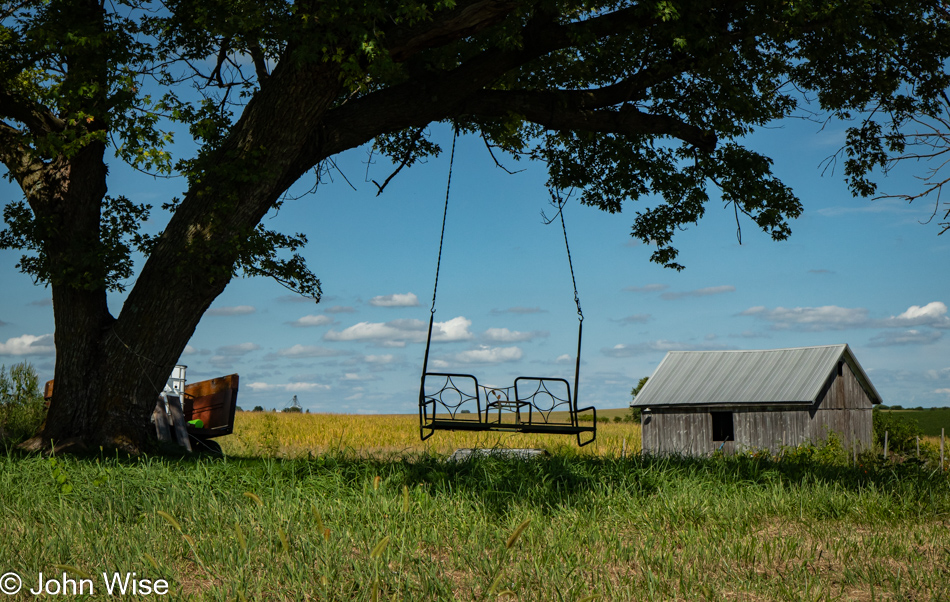 Swing at the intersection of Route 116 and Route 41 in St. Augustine, Illinois