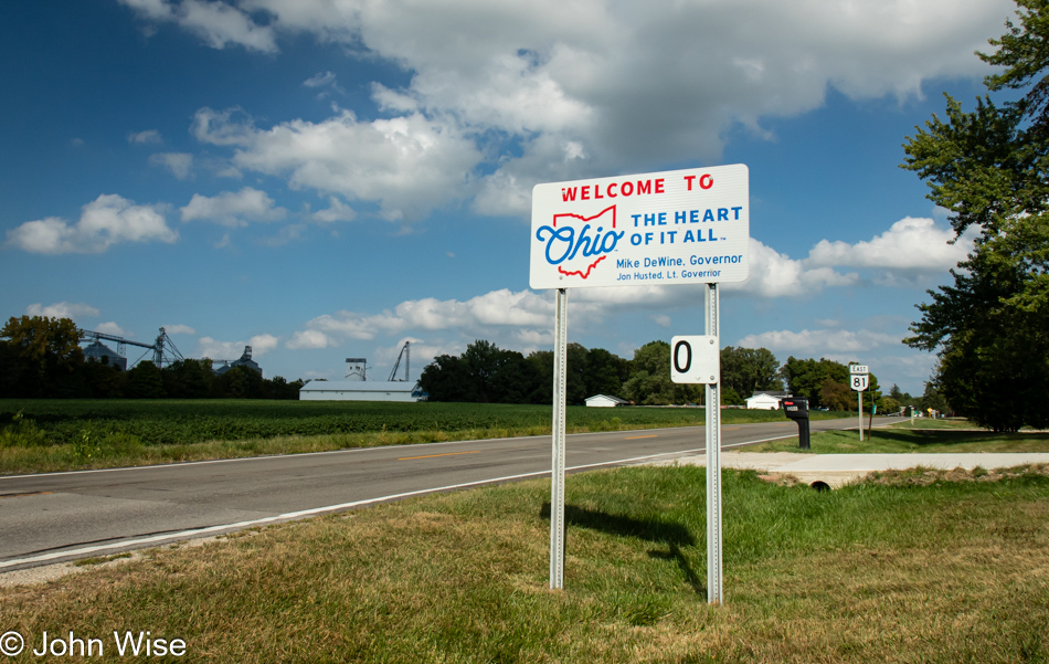 Ohio State Line in Willshire, Ohio on Highway 124