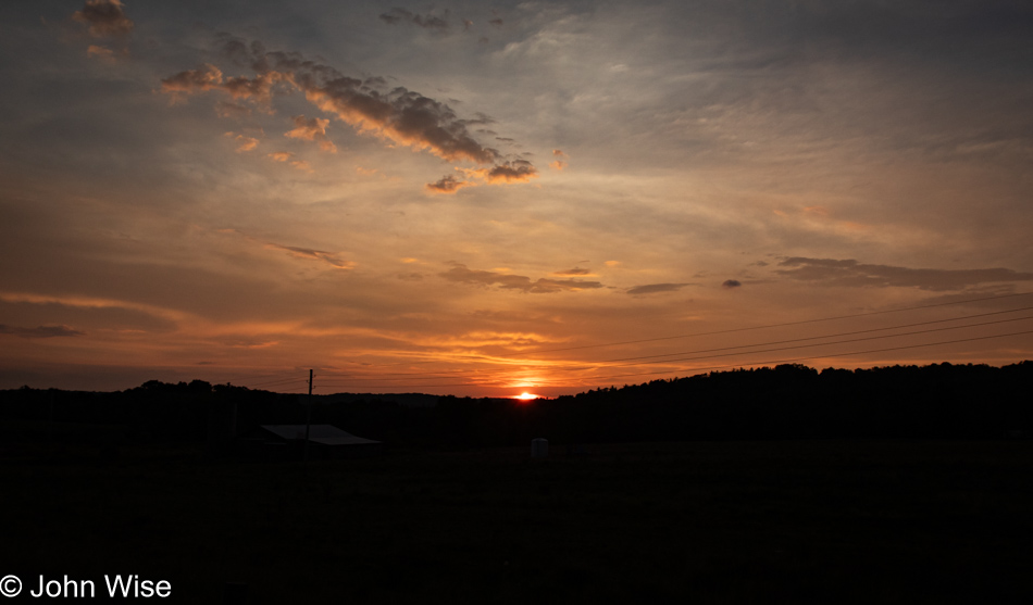 Sunset near Sugar Grove, Pennsylvania