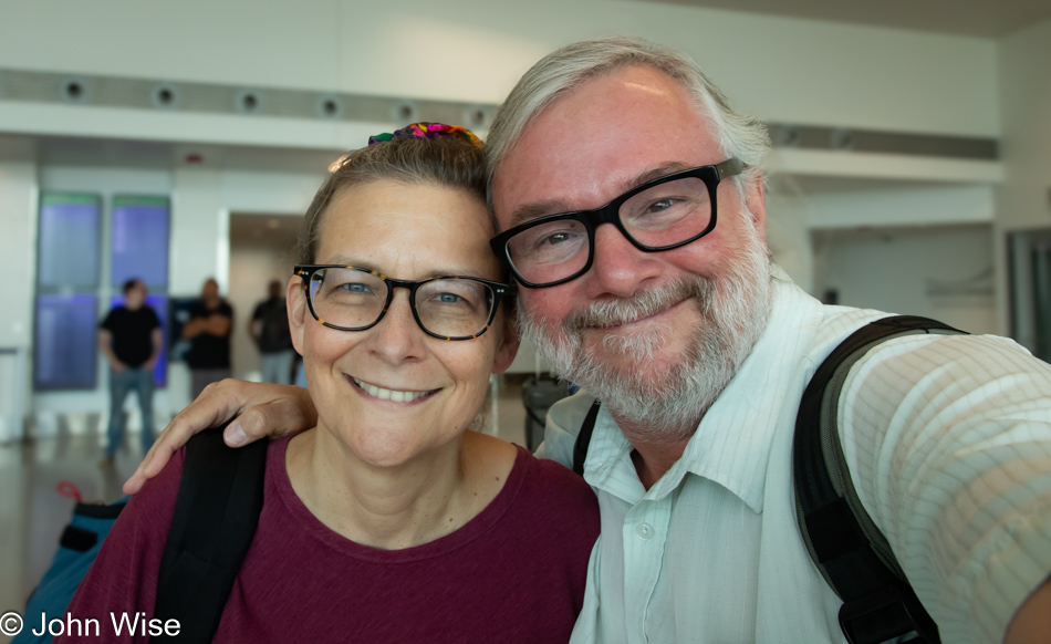 Caroline Wise and John Wise at the Buffalo Airport, New York