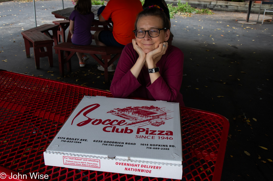 Caroline Wise at Bocce Club Pizza in Buffalo, New York