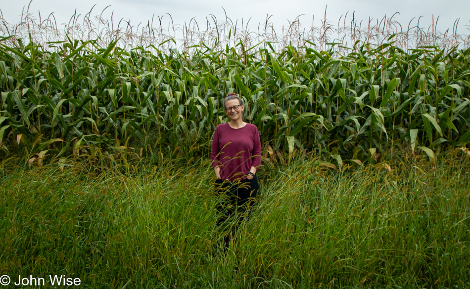 Caroline Wise in the corn near Buffalo, New York