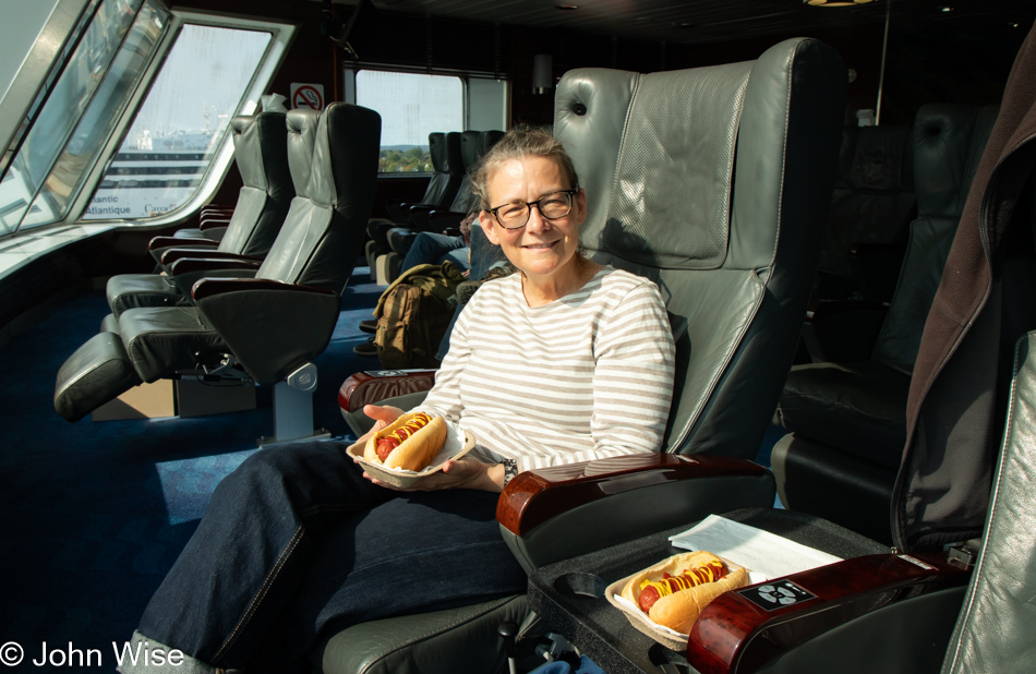 Caroline Wise on ferry to Port aux Basques, Newfoundland, Canada