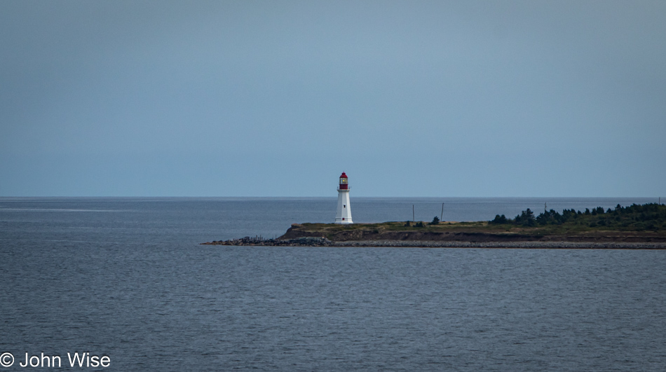 Low Point Lighthouse in New Victoria, Nova Scotia, Canada