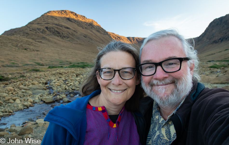 Caroline Wise and John Wise at Tablelands Trail in Gros Morne National Park in Newfoundland, Canada