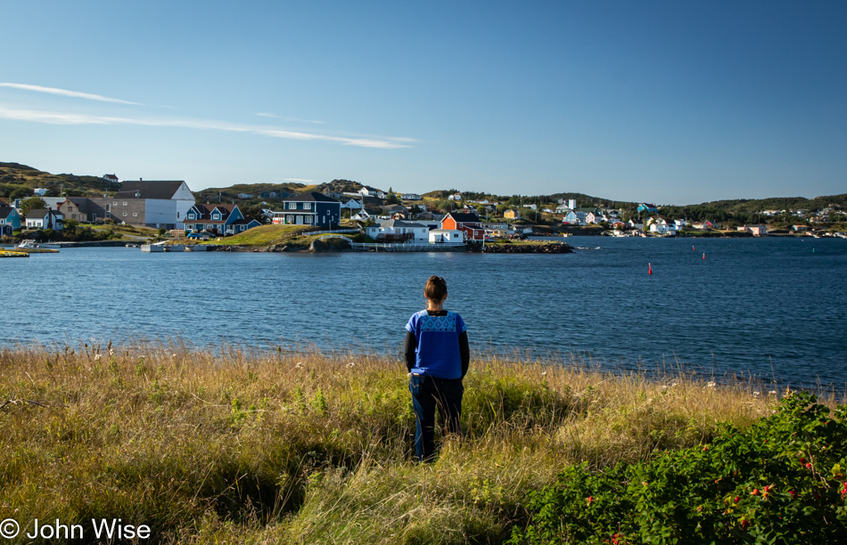 Caroline Wise looking out at Twillingate, Newfoundland, Canada