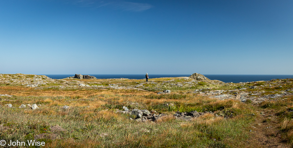 Caroline Wise at Chimney Rock UNESCO Geo Site in Bonavista, Newfoundland, Canada