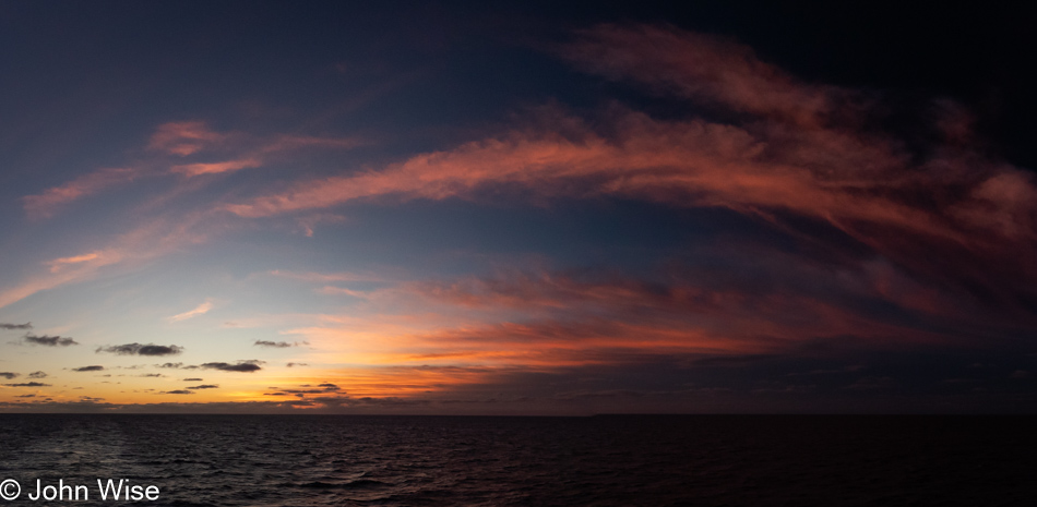 Sunrise over the North Atlantic Ocean between Newfoundland and Nova Scotia, Canada