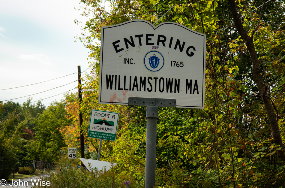 At the Massachusetts State Line on Route 7 entering Williamstown