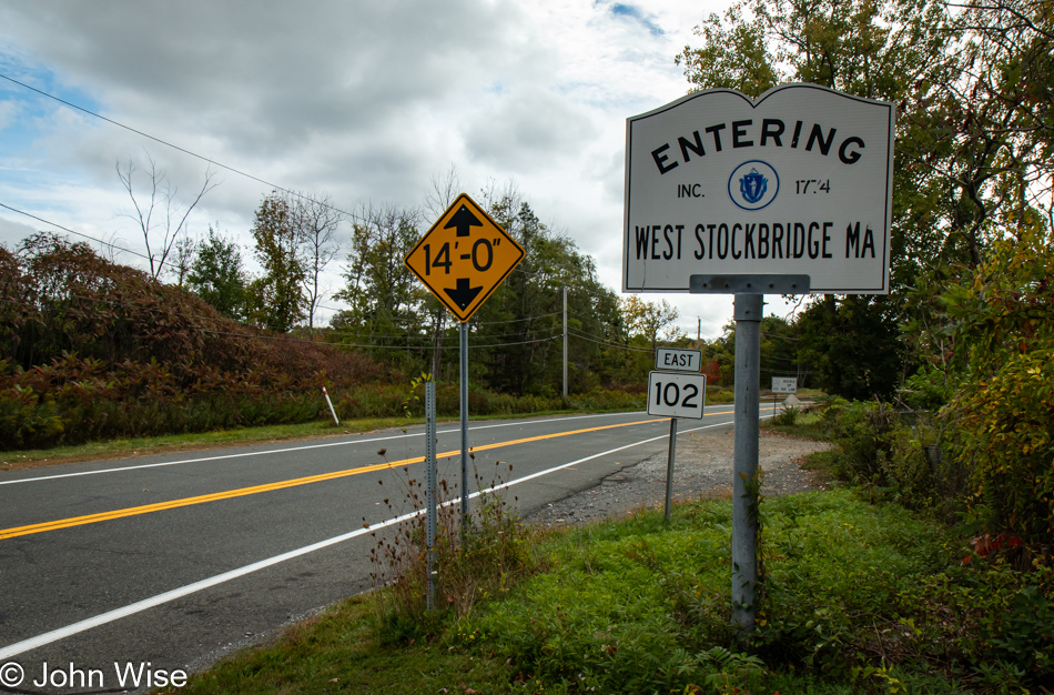 Entering West Stockbridge, Massachusetts at the State Line with New York