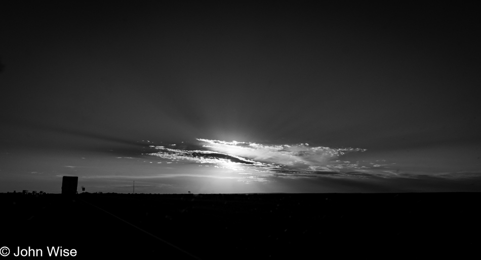 Sunset on Interstate 40 near Adrian, Texas