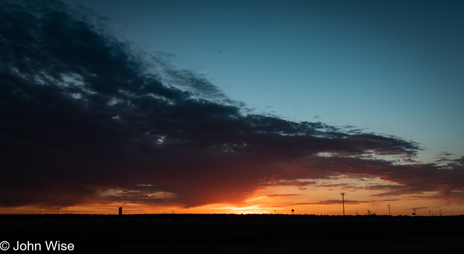 Sunrise on Interstate 40 in New Mexico