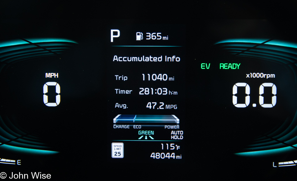 Our odometer after an 11,000-mile drive from Phoenix, Arizona to Newfoundland, Canada