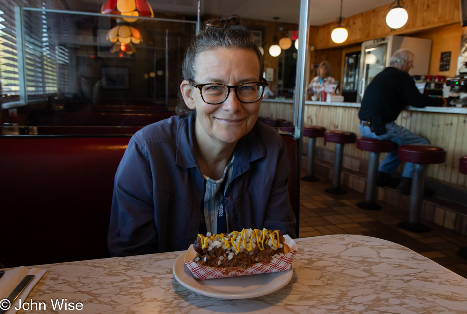 Caroline at Gus' Red Hots Restaurant in Plattsburgh, New York