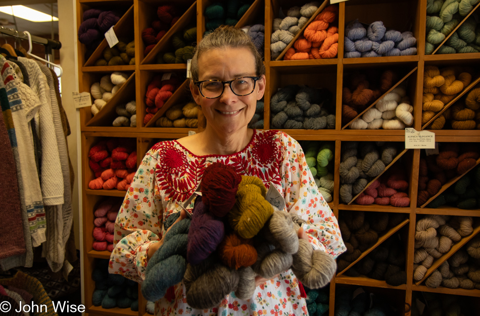 Caroline Wise at Green Mountain Spinnery in Putney, Vermont