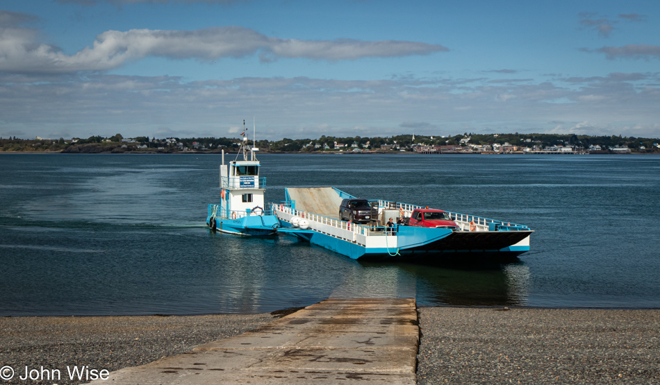 Ferry approaching on Campobello Island, New Brunswick, Canada