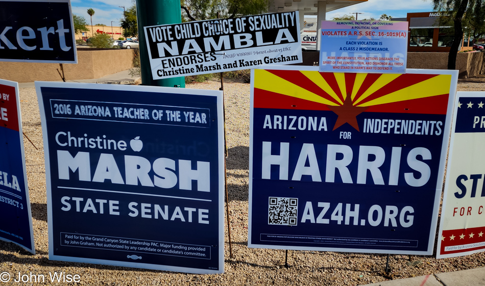 Election sign in Phoenix, Arizona